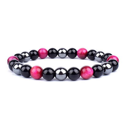 Pulseras de cuentas de obsidiana negra natural, hematita, ojo de tigre, para hombres, protección magnética de la salud, joyería para el alma de las mujeres, pulsera para hombre 