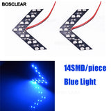 2 Pcs/lot 14 SMD LED Arrow Panel For Car Rear View Mirror Indicator Turn Signal Light Car LED Rearview Mirror Light BOSCLEAR