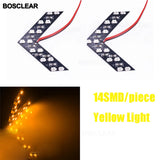 2 Pcs/lot 14 SMD LED Arrow Panel For Car Rear View Mirror Indicator Turn Signal Light Car LED Rearview Mirror Light BOSCLEAR