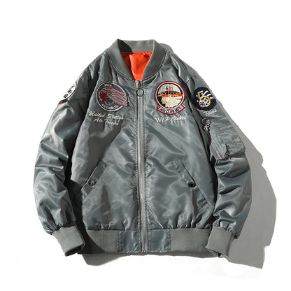 New MA1 men jacket Embroidered Outwear Pilot flight Slim fit patch jackets Autumn thin jacket And Winter warmcoat Motorcycle jac
