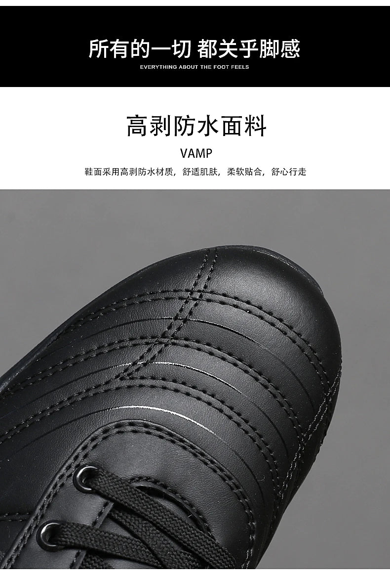 Men's Sports Shoes Leather Waterproof Running Sneakers Luxury Walking Gym Shoes Man Non-slip Training Sneakers Flat Shoes Tennis