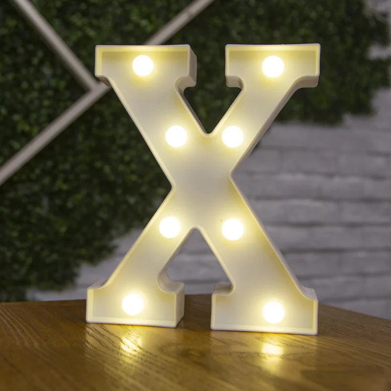 Alphabet Letter LED Lights Luminous Number Lamp Battery Warm Night Light for home Wedding Birthday Christmas party Decoration