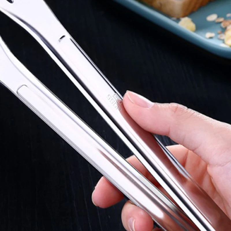 Stainless Steel Food Tongs Kitchen Utensils Buffet Cooking Tool Anti Heat Bread Clip Pastry Clamp for Desserts Salads Barbecue