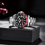 Relógio Masculino Mecânico de Luxo PAGANI DESIGN 2026 – Aço Inoxidável, Função GMT, Vidro de Safira – Marca de Alto Padrão