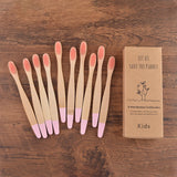 Children 10 Pieces Colorful Bamboo Toothbrush Nylon Bristle Eco Paint Toothbrush Kids Arosse a Dent Bambou Vegan Tooth Dental