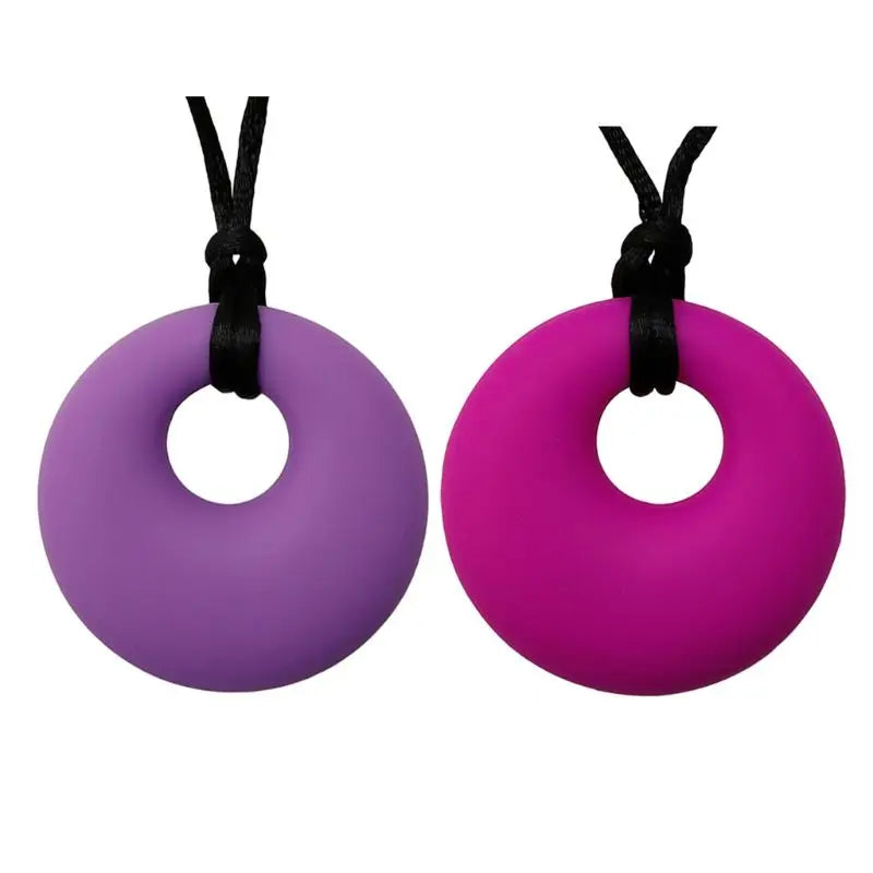 Collar sensorial para masticar, paquete de colgante de silicona para masticar, juguete de entrenamiento y desarrollo para bebés en dentición, autismo y ansiedad.