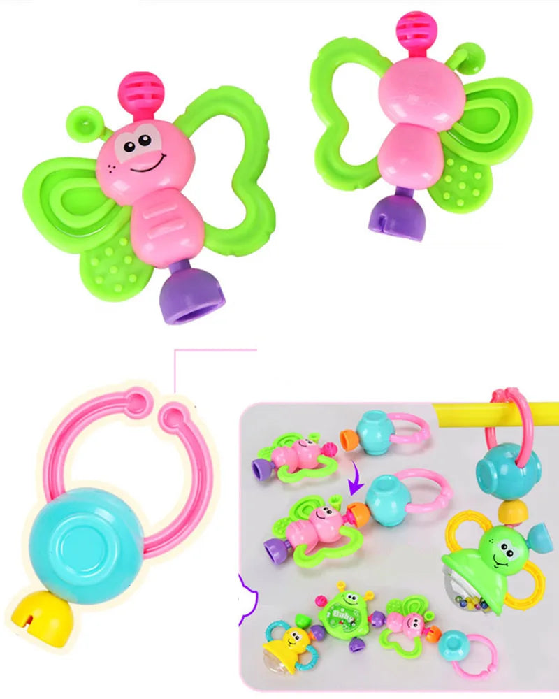 7/8pcs Baby Rattles Teethers For Newborn Toys Grab Shaker Hand Development Rattle Toy Early Education Kids Chew Toys 0-12 Months