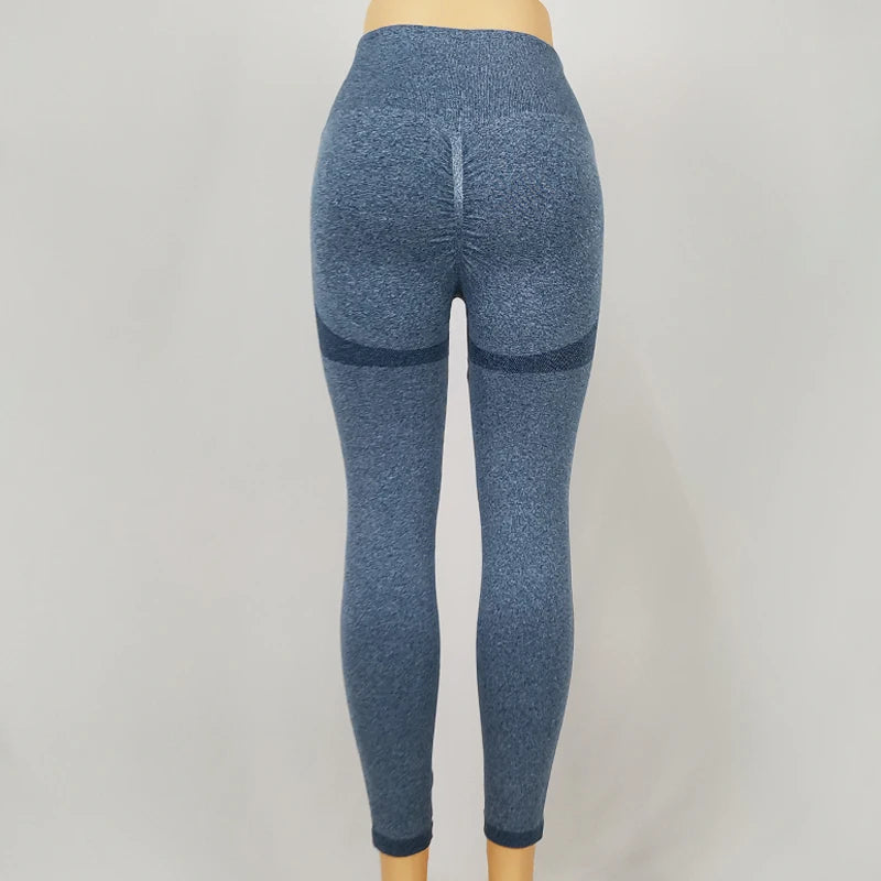 Leggings deportivos sin costuras para mujer, de cintura alta, elásticos, lisos, para yoga, gimnasio, trotar, de secado rápido, push up, ajustados, para mujer