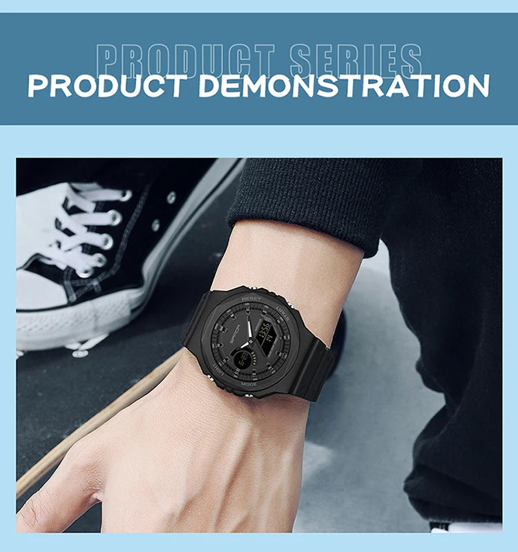SANDA Outdoor Sports Watches Men Ms LED Digital Watches Military Waterproof Date Electronic Watch Boy Girl Relogio Masculino