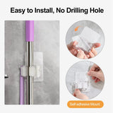 Heavy Duty Wall Mount Mop Ganchos, Vassoura Titular, auto-adesivo, utilitário Hanger, Mop Vassoura Organizador, Casa, Cozinha, Armazenamento do jardim, 1 Pc, 2Pcs