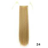 32inches Synthetic Ponytail Hair Extension Clip in Fake Wig Hairpiece Blonde Wrap Around Pigtail Long Smooth Overhead Pony Tail