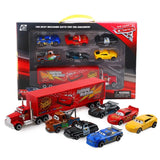 7PCS/Set Disney Pixar Cars 3 Lightning McQueen Jackson Storm Mack Truck 1:55 Diecast Metal Car Model Toy Boy Christmas Gift