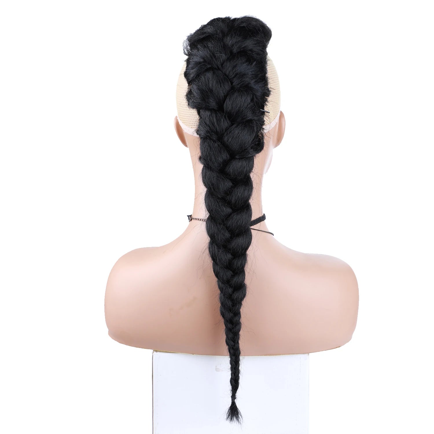 Rabo de cabelo com trança 75cm textura afro kinky straight