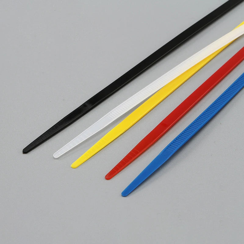 Bridas de nailon de plástico con autobloqueo, serie 3/4/5, 100 unidades, organizador de cables con bucle de sujeción, correa de sujeción de nueve colores