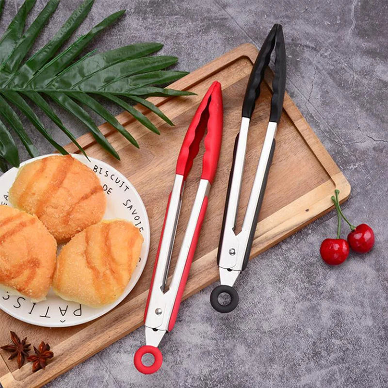 Utensilios para barbacoa, pinzas antideslizantes de silicona para alimentos, pinzas de cocina, utensilio, pinzas de cocina, pinzas para barbacoa, herramientas para ensalada, parrilla, accesorios de cocina