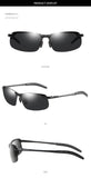 Fashion Half Frame Photochromic Sunglasses Men Women Classic Chamelon Polarized Sun Glasses Male Vintage Fishing Driving Shades