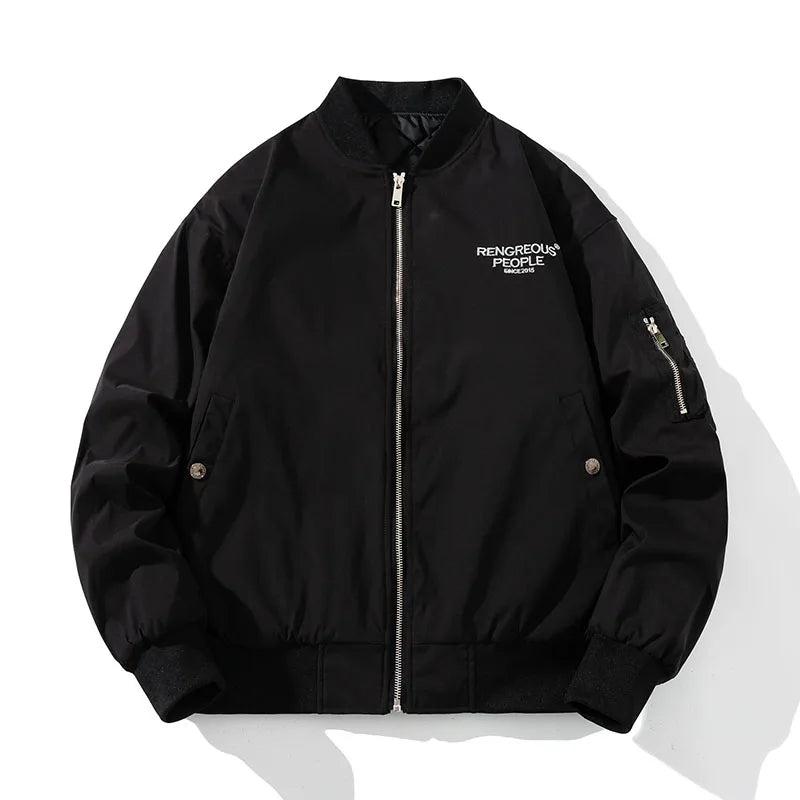 New MA1 Men's Embroidered Outerwear Pilot Flight Slim-Fit Patch Jacket Autumn Thin Jacket and Winter Warm Coat Motorcycle Jac