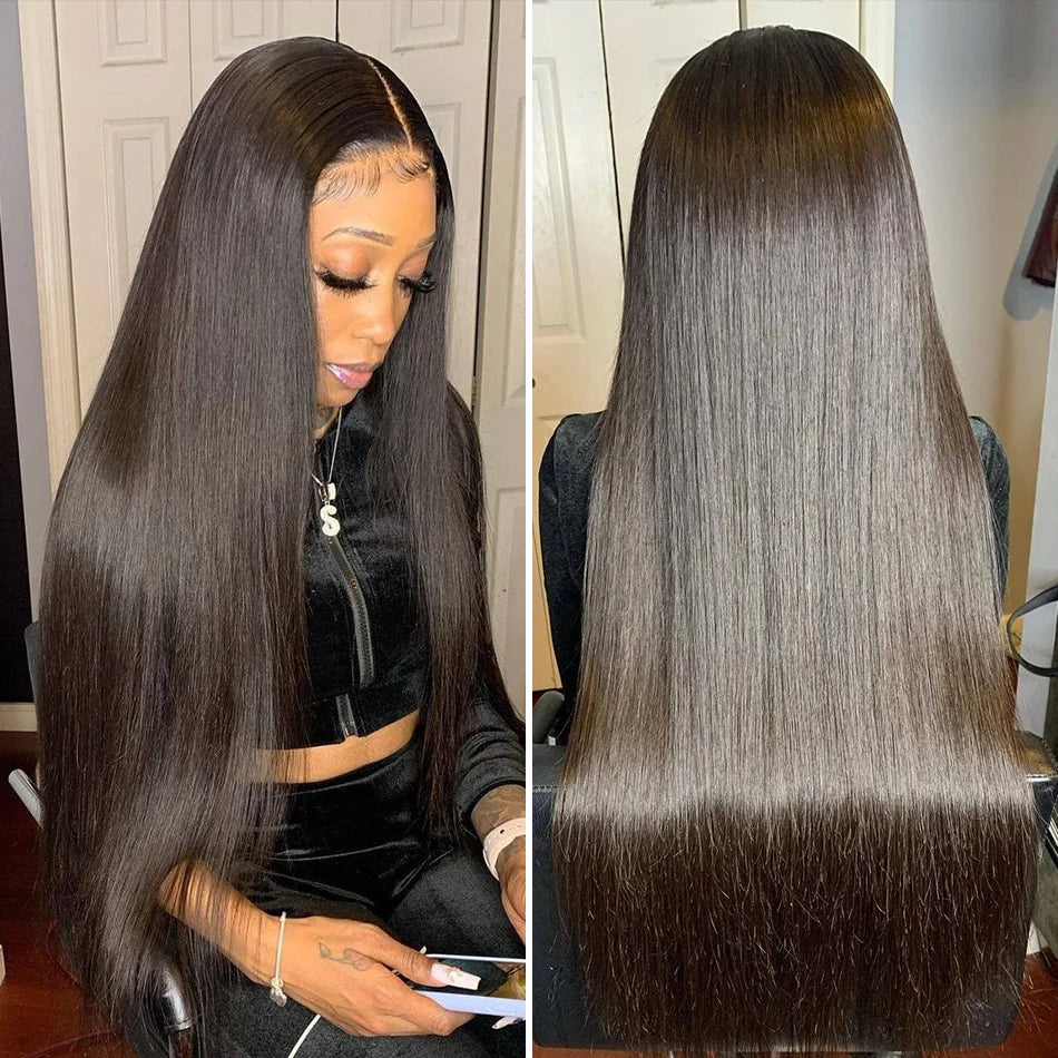 HD Lace Frontal Wig 13x6 13x4 Lace Front Wig Human Hair 30 Inch Bone Straight Transparent Lace Human Hair Wigs 4x4 HD Closure Wig