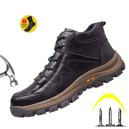Botas de seguridad de cuero 2023, impermeables, antideslizantes, cómodas, suaves y seguras para el trabajo, ligeras y transpirables.