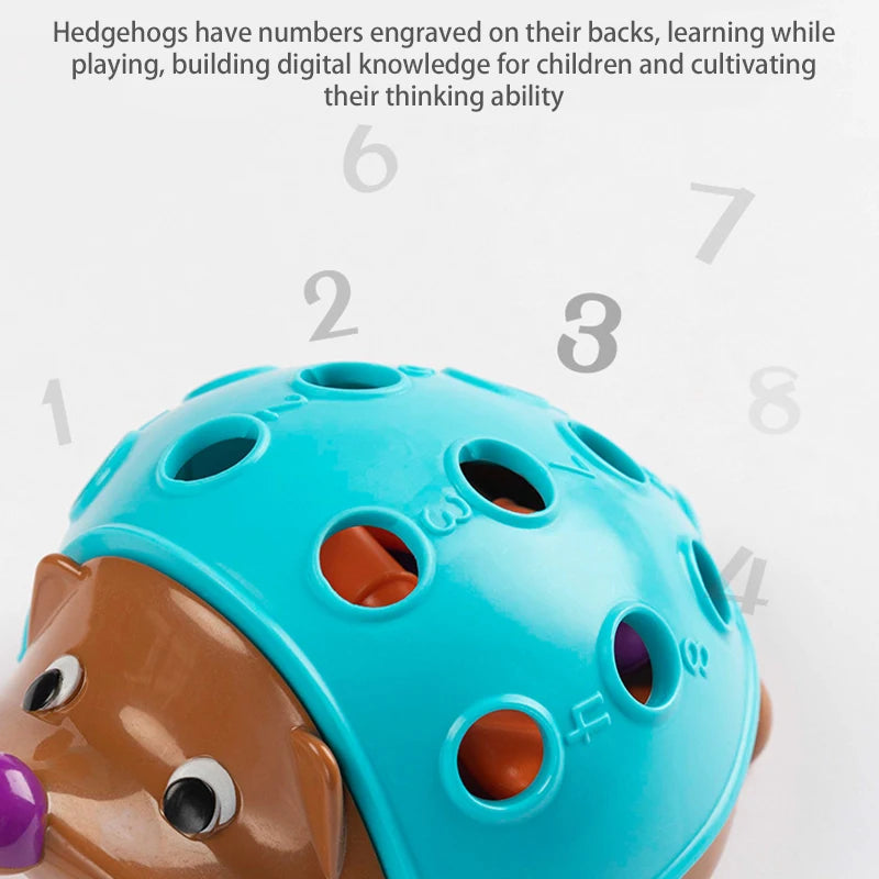 Hedgehog Training Focused Toy for Children, Early Education Toys, Fine Motor, Coordenação Mão-Olho, Fight Inserted Toy for 1 to 3 Years