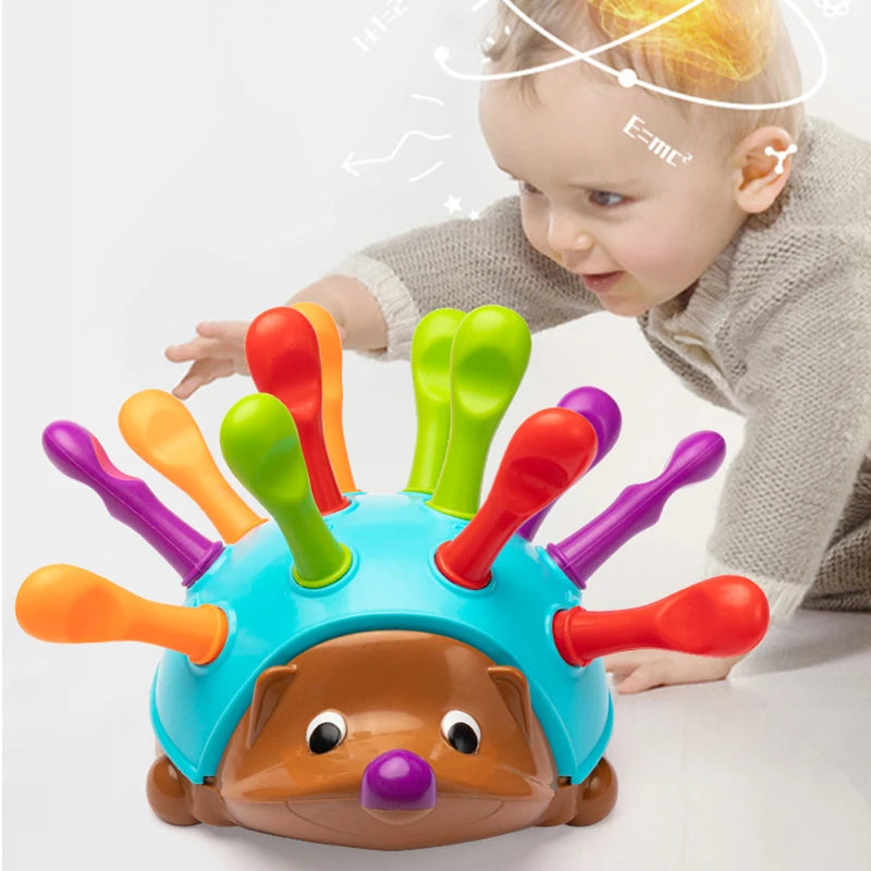 Hedgehog Training Focused Toy for Children, Early Education Toys, Fine Motor, Coordenação Mão-Olho, Fight Inserted Toy for 1 to 3 Years