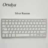 Bluetooth Keyboard Mini Ultra Thin Portable Wireless Keyboard Spanish Russian Layout for Tablet/iPad/Laptop/Phone
