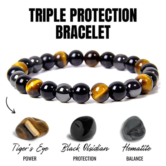 Natural preto obsidiana hematita tigre olho contas pulseiras masculino para proteção de saúde magnética mulher alma jóias pulsera hombre