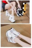 Fashion White Sneakers Women's High Platform Casual Shoes Height Increasing Leather Shoes 10 CM Thick Sole Trainers Tennis Sports