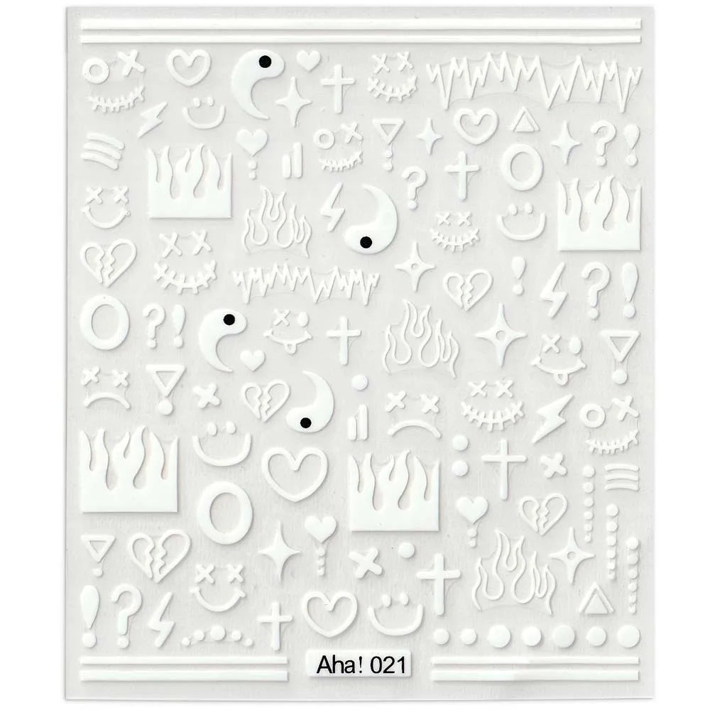 42Model Sticker Nail Decal 3D Adhesive Patch,Smile/Animal/Flower Nail Art Decorations Manicure Sticker Easter Day Design Decal-