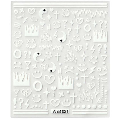 42Model Sticker Nail Decal 3D Adhesive Patch,Smile/Animal/Flower Nail Art Decorations Manicure Sticker Easter Day Design Decal-