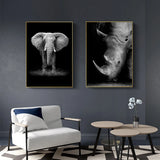 Canvas Painting Animal Wall Art Lion Elephant Hippo Zebra Poster And Modern Minimalist Photo Wall Living Room Bedroom Decoration