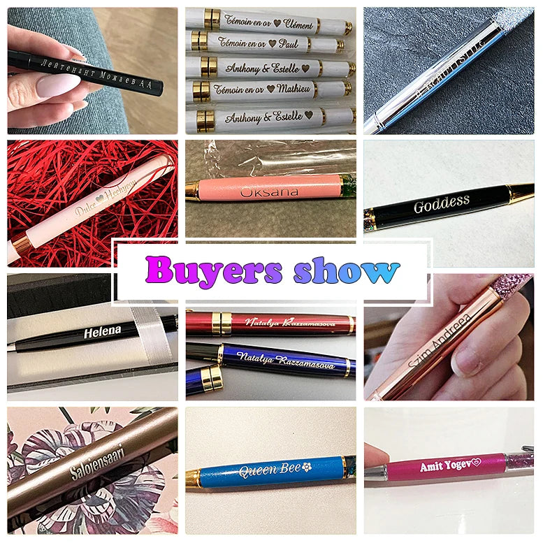 50pcs Light Metal Ballpoint Pen Touch Screen Pen Office School Advertising Pen Custom Logo Text Engraving Laser Engraving