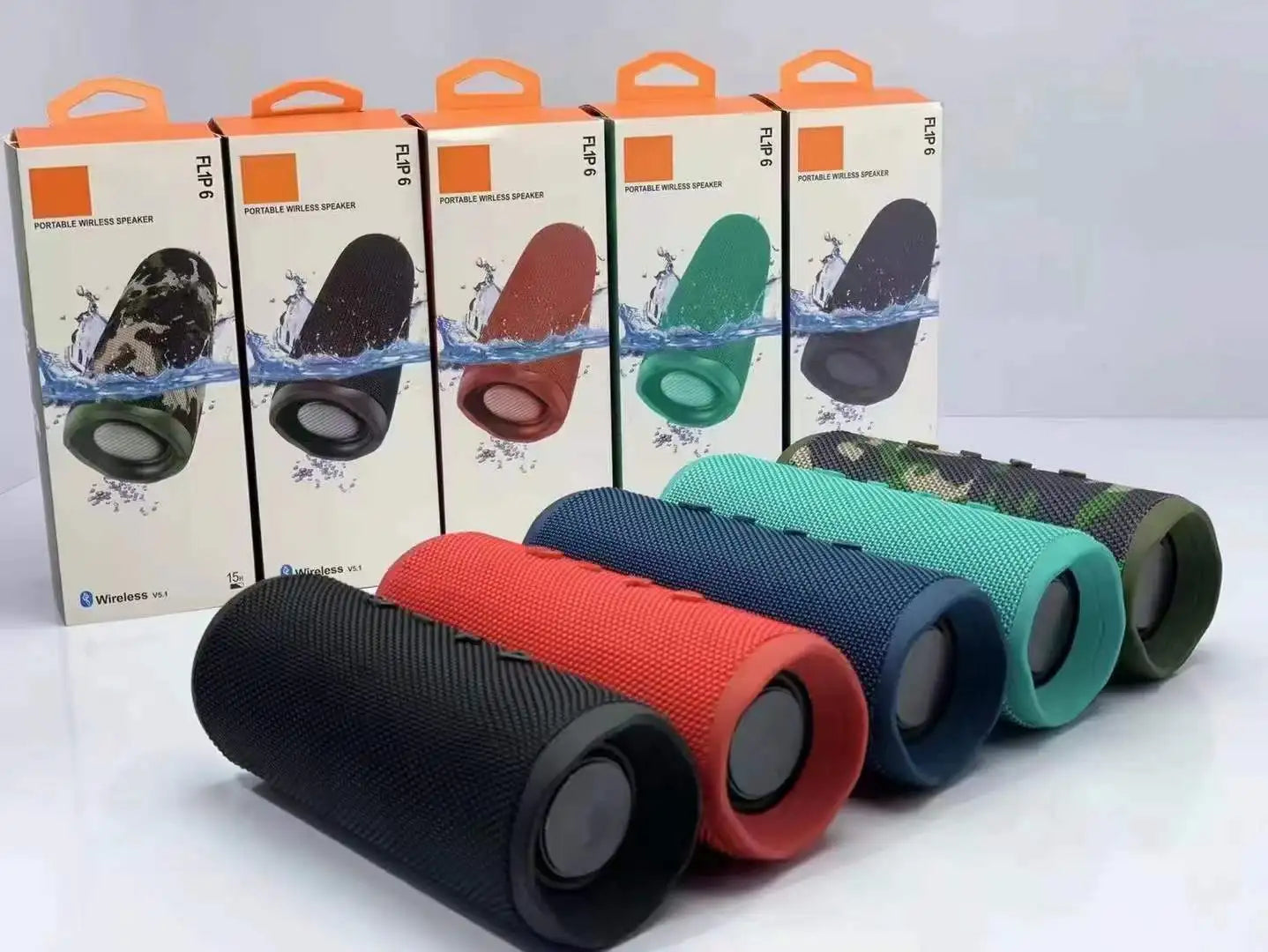 EONKO FLIP6 Portable Stereo Wireless Bluetooth Speaker with TF USB FM AUX Handsfree TWS Power Bank Type C Charging