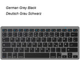 Russian Spanish French German Hebrew Brazil-Portuguese Ultra Slim Universal Wireless Bluetooth Keyboard for iOS Android Win
