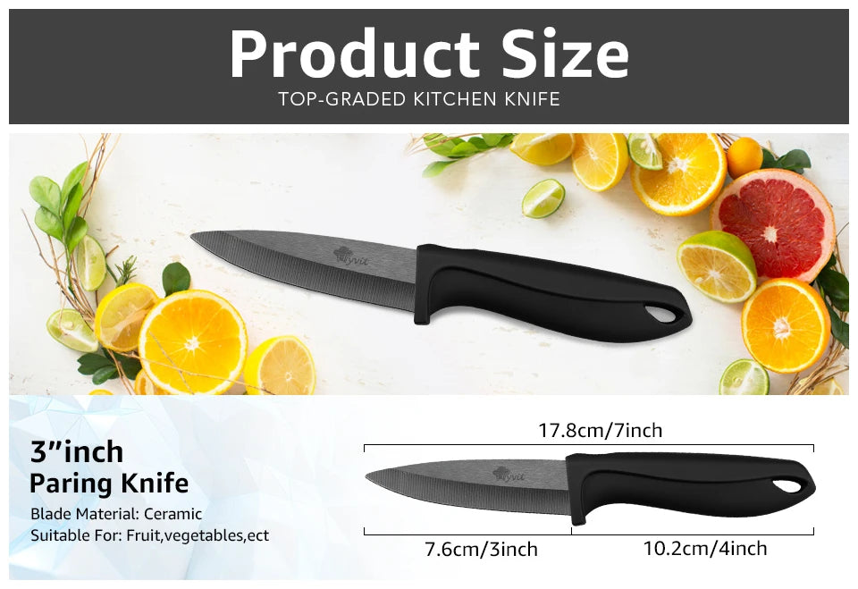Ceramic Knife Set 3 4 5 6 inch Kitchen Knife + Peeler Holder Black White Blade Chef Knife Fruits Utility Cooking Knives Cutter