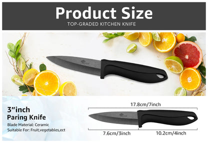 Ceramic Knife Set 3 4 5 6 inch Kitchen Knife + Peeler Holder Black White Blade Chef Knife Fruits Utility Cooking Knives Cutter