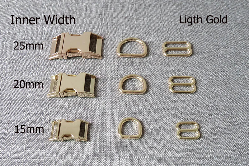 1Set Strong Hardware Metal Straps Slider D Ring Release Belt Buckle For Cat Pet Dog Collar Harness Paracord Sewing Accessory