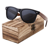BARCUR Black Walnut Wood Sunglasses for Man Polarized High Quality Sqare Sun Glasses Men UV400 Eyewear Accessory Original Box