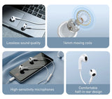 Baseus C17 Wired Earphone Type-C with Mic in-ear Wired Headphones For Xiaomi Samsung  NOTE 10 NOTE 20 S21 S20 Cellphone Headsets
