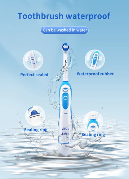 Oral B Sonic Electric Toothbrush Battery Powered 2D Rotating Tooth Brush Oral Hygiene Dental Teeth with Replaceable Heads