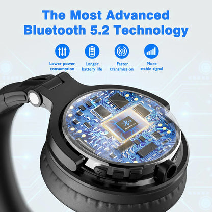 Oneodio Pro C Wireless Bluetooth 5.2 Headphones Over Ear With Microphone Hi-Res Audio Wired&Wireless Headset 110h Playtime AAC