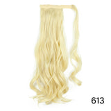 32inches Synthetic Ponytail Hair Extension Clip in Fake Wig Hairpiece Blonde Wrap Around Pigtail Long Smooth Overhead Pony Tail