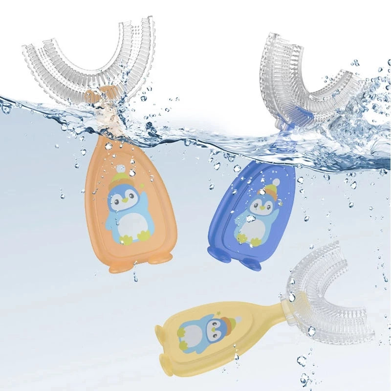 Children's 360 Degree Infant U-shaped Toothbrush Baby Health Teethers Soft Silicone Baby Brush Kids Teeth Oral Care Cleaning