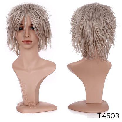 BENIHAIR Synthetic Wig Cosplay Wig White Red Green Blue Pink Yellow Hair Short Layer Wig Fake Hair Extension Men Women Party Wig