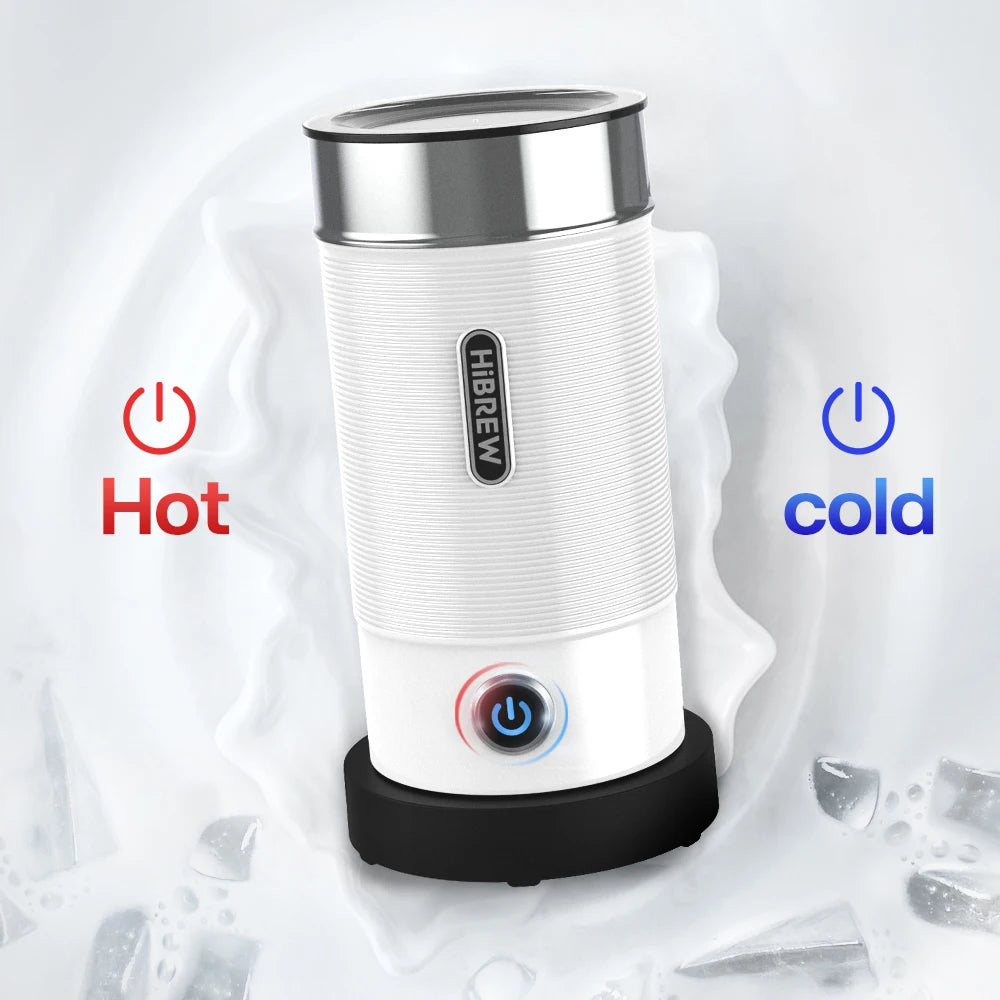 HiBREW Milk Frother Frothing Foamer Chocolate Mixer Cold/Hot Latte Cappuccino Fully Automatic Milk Warmer Cool Touch M1A