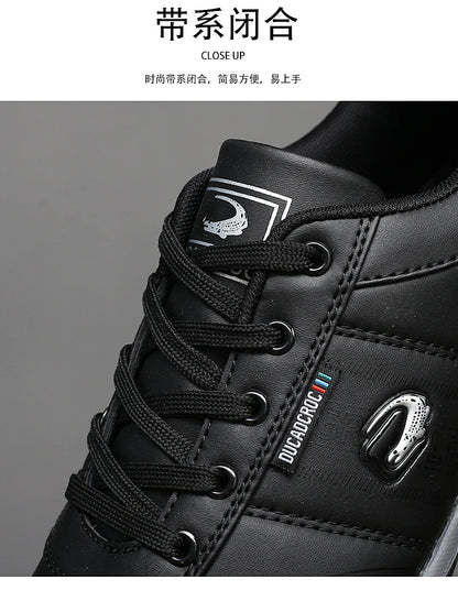 Men's Sports Shoes Leather Waterproof Running Sneakers Luxury Walking Gym Shoes Man Non-slip Training Sneakers Flat Shoes Tennis
