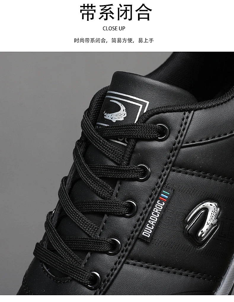 Men's Sports Shoes Leather Waterproof Running Sneakers Luxury Walking Gym Shoes Man Non-slip Training Sneakers Flat Shoes Tennis