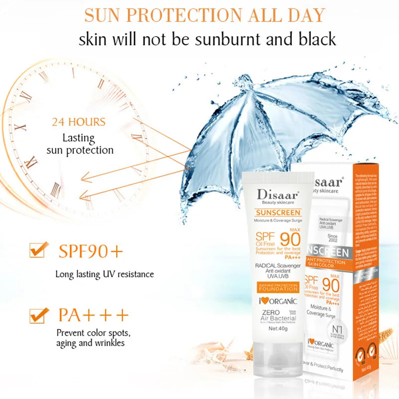 Facial Body Sunscreen Whitening Sun Cream Sunblock Skin Protective Cream Anti-Aging Oil-Control Moisturizing SPF90 Face