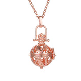 Mexico Music Ball Hollow Zircon Pendant Vintage Perfume Locket Necklace Aromatherapy Diffuser Sweater Chain For Women Jewelry