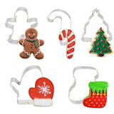 Juego de 5 cortadores de galletas de jengibre para Navidad, moldes para decorar pasteles y árboles de Navidad, regalo de Navidad, molde para hornear galletas DIY. 